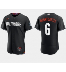 Men Baltimore Orioles 6 Ryan Mountcastle Black 2023 City Connect Flex Base Stitched Baseball Jersey