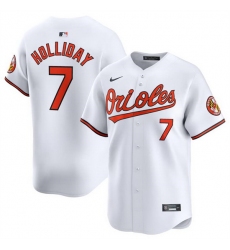 Men Baltimore Orioles 7 Jackson Holliday White 2024 Home Limited Cool Base Stitched Baseball Jersey