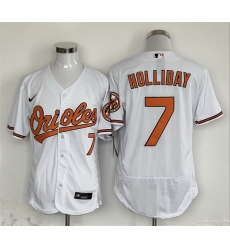 Men Baltimore Orioles 7 Jackson Holliday White Flex Base Stitched Baseball Jersey