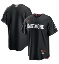 Men Baltimore Orioles Blank Black 2023 City Connect Cool Base Stitched Baseball Jersey