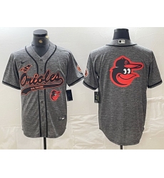 Men Baltimore Orioles Gray Team Big Logo Cool Base Stitched Jersey 5