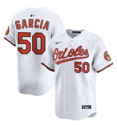 Men Baltimore Orioles Nike Home Limited Jersey White Garcia Rico 50 Men Baltimore Orioles Nike Home Limited Jersey White Garcia Rico 50