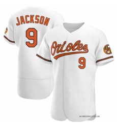 Men Baltimore Orioles Reggie Jackson #9 White Flex base MLB Jersey