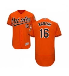 Mens Baltimore Orioles 16 Trey Mancini Orange Alternate Flex Base Authentic Collection Baseball Jersey