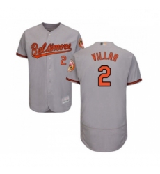 Mens Baltimore Orioles 2 Jonathan Villar Grey Road Flex Base Authentic Collection Baseball Jersey