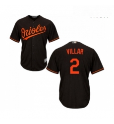 Mens Baltimore Orioles 2 Jonathan Villar Replica Black Alternate Cool Base Baseball Jersey 