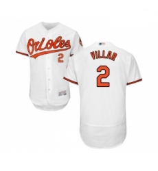 Mens Baltimore Orioles 2 Jonathan Villar White Home Flex Base Authentic Collection Baseball Jersey