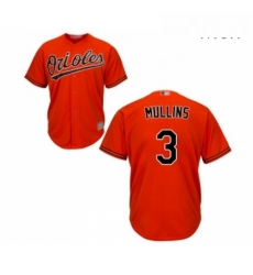 Mens Baltimore Orioles 3 Cedric Mullins Replica Orange Alternate Cool Base Baseball Jersey 