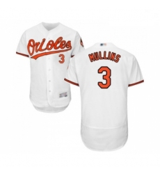Mens Baltimore Orioles 3 Cedric Mullins White Home Flex Base Authentic Collection Baseball Jersey