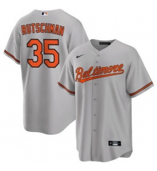 Men's Baltimore Orioles #35 Adley Rutschman Gray Cool Base Stitched Jersey