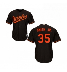 Mens Baltimore Orioles 35 Dwight Smith Jr Replica Black Alternate Cool Base Baseball Jersey 