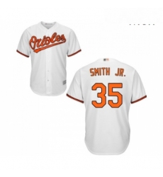 Mens Baltimore Orioles 35 Dwight Smith Jr Replica White Home Cool Base Baseball Jersey 