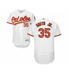 Mens Baltimore Orioles 35 Dwight Smith Jr White Home Flex Base Authentic Collection Baseball Jersey