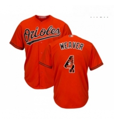 Mens Baltimore Orioles 4 Earl Weaver Authentic Orange Team Logo Fashion Cool Base Baseball Jersey 