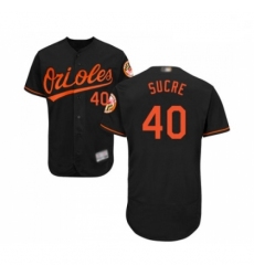 Mens Baltimore Orioles 40 Jesus Sucre Black Alternate Flex Base Authentic Collection Baseball Jersey