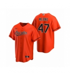 Men's Baltimore Orioles #47 John Means Nike Orange 2020 Replica Alternate Jersey