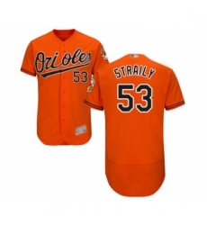 Mens Baltimore Orioles 53 Dan Straily Orange Alternate Flex Base Authentic Collection Baseball Jersey