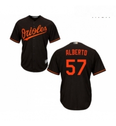 Mens Baltimore Orioles 57 Hanser Alberto Replica Black Alternate Cool Base Baseball Jersey 