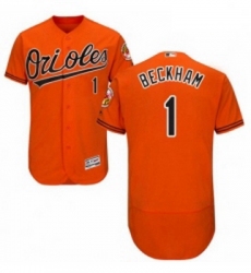 Mens Majestic Baltimore Orioles 1 Tim Beckham Orange Alternate Flex Base Authentic Collection MLB Jersey