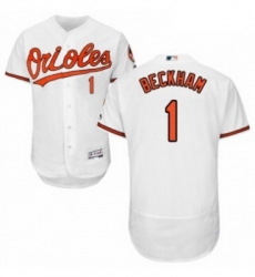 Mens Majestic Baltimore Orioles 1 Tim Beckham White Home Flex Base Authentic Collection MLB Jersey
