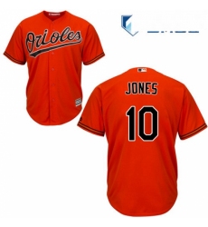 Mens Majestic Baltimore Orioles 10 Adam Jones Replica Orange Alternate Cool Base MLB Jersey