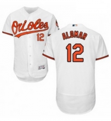 Mens Majestic Baltimore Orioles 12 Roberto Alomar White Home Flex Base Authentic Collection MLB Jersey