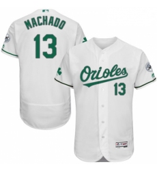 Mens Majestic Baltimore Orioles 13 Manny Machado White Celtic Flexbase Authentic Collection MLB Jersey