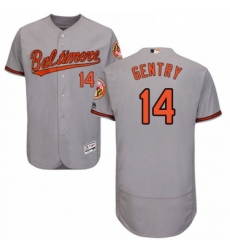 Mens Majestic Baltimore Orioles 14 Craig Gentry Grey Road Flex Base Authentic Collection MLB Jersey