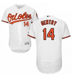 Mens Majestic Baltimore Orioles 14 Craig Gentry White Home Flex Base Authentic Collection MLB Jersey