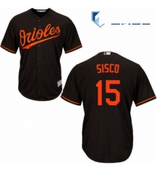 Mens Majestic Baltimore Orioles 15 Chance Sisco Replica Black Alternate Cool Base MLB Jersey 