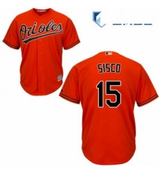 Mens Majestic Baltimore Orioles 15 Chance Sisco Replica Orange Alternate Cool Base MLB Jersey 