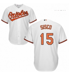 Mens Majestic Baltimore Orioles 15 Chance Sisco Replica White Home Cool Base MLB Jersey 