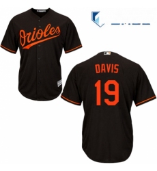 Mens Majestic Baltimore Orioles 19 Chris Davis Replica Black Alternate Cool Base MLB Jersey