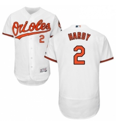 Mens Majestic Baltimore Orioles 2 JJ Hardy White Home Flex Base Authentic Collection MLB Jersey
