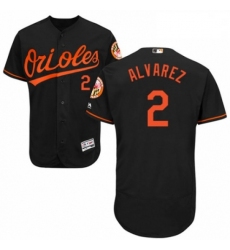 Mens Majestic Baltimore Orioles 2 Pedro Alvarez Black Alternate Flex Base Authentic Collection MLB Jersey