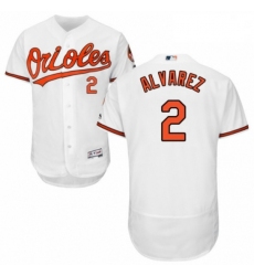 Mens Majestic Baltimore Orioles 2 Pedro Alvarez White Home Flex Base Authentic Collection MLB Jersey