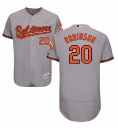 Mens Majestic Baltimore Orioles 20 Frank Robinson Grey Road Flex Base Authentic Collection MLB Jersey