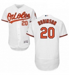 Mens Majestic Baltimore Orioles 20 Frank Robinson White Home Flex Base Authentic Collection MLB Jersey