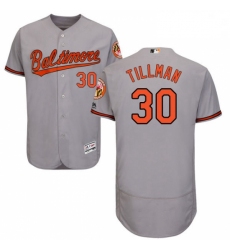 Mens Majestic Baltimore Orioles 30 Chris Tillman Grey Road Flex Base Authentic Collection MLB Jersey