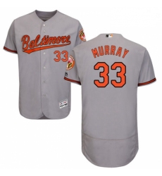 Mens Majestic Baltimore Orioles 33 Eddie Murray Grey Road Flex Base Authentic Collection MLB Jersey