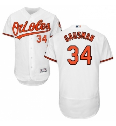 Mens Majestic Baltimore Orioles 34 Kevin Gausman White Home Flex Base Authentic Collection MLB Jersey