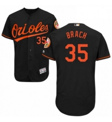 Mens Majestic Baltimore Orioles 35 Brad Brach Black Alternate Flex Base Authentic Collection MLB Jersey