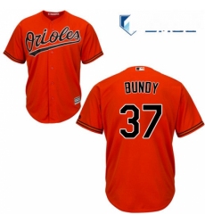 Mens Majestic Baltimore Orioles 37 Dylan Bundy Replica Orange Alternate Cool Base MLB Jersey