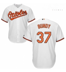 Mens Majestic Baltimore Orioles 37 Dylan Bundy Replica White Home Cool Base MLB Jersey