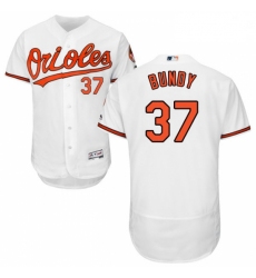 Mens Majestic Baltimore Orioles 37 Dylan Bundy White Home Flex Base Authentic Collection MLB Jersey
