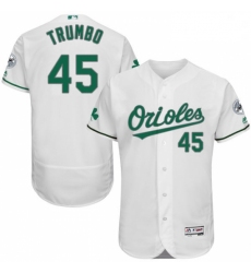 Mens Majestic Baltimore Orioles 45 Mark Trumbo White Celtic Flexbase Authentic Collection MLB Jersey