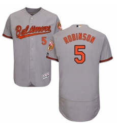 Mens Majestic Baltimore Orioles 5 Brooks Robinson Grey Road Flex Base Authentic Collection MLB Jersey