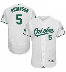 Mens Majestic Baltimore Orioles 5 Brooks Robinson White Celtic Flexbase Authentic Collection MLB Jersey