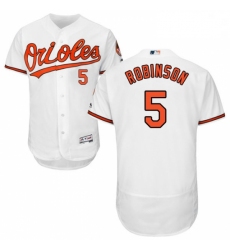 Mens Majestic Baltimore Orioles 5 Brooks Robinson White Home Flex Base Authentic Collection MLB Jersey