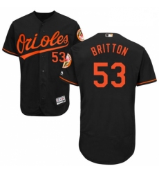 Mens Majestic Baltimore Orioles 53 Zach Britton Black Alternate Flex Base Authentic Collection MLB Jersey